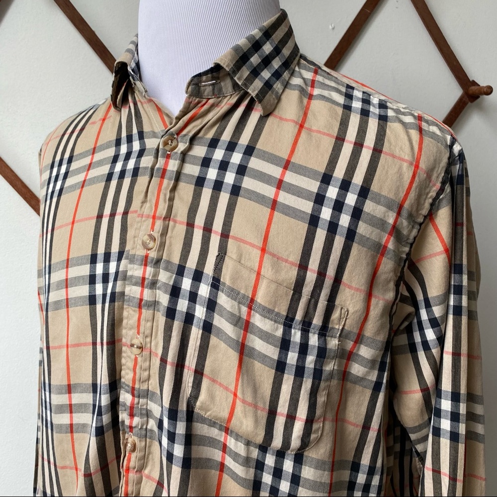 Vintage Burberry Nova Check Plaid Button Shirt - Picture 3 of 14